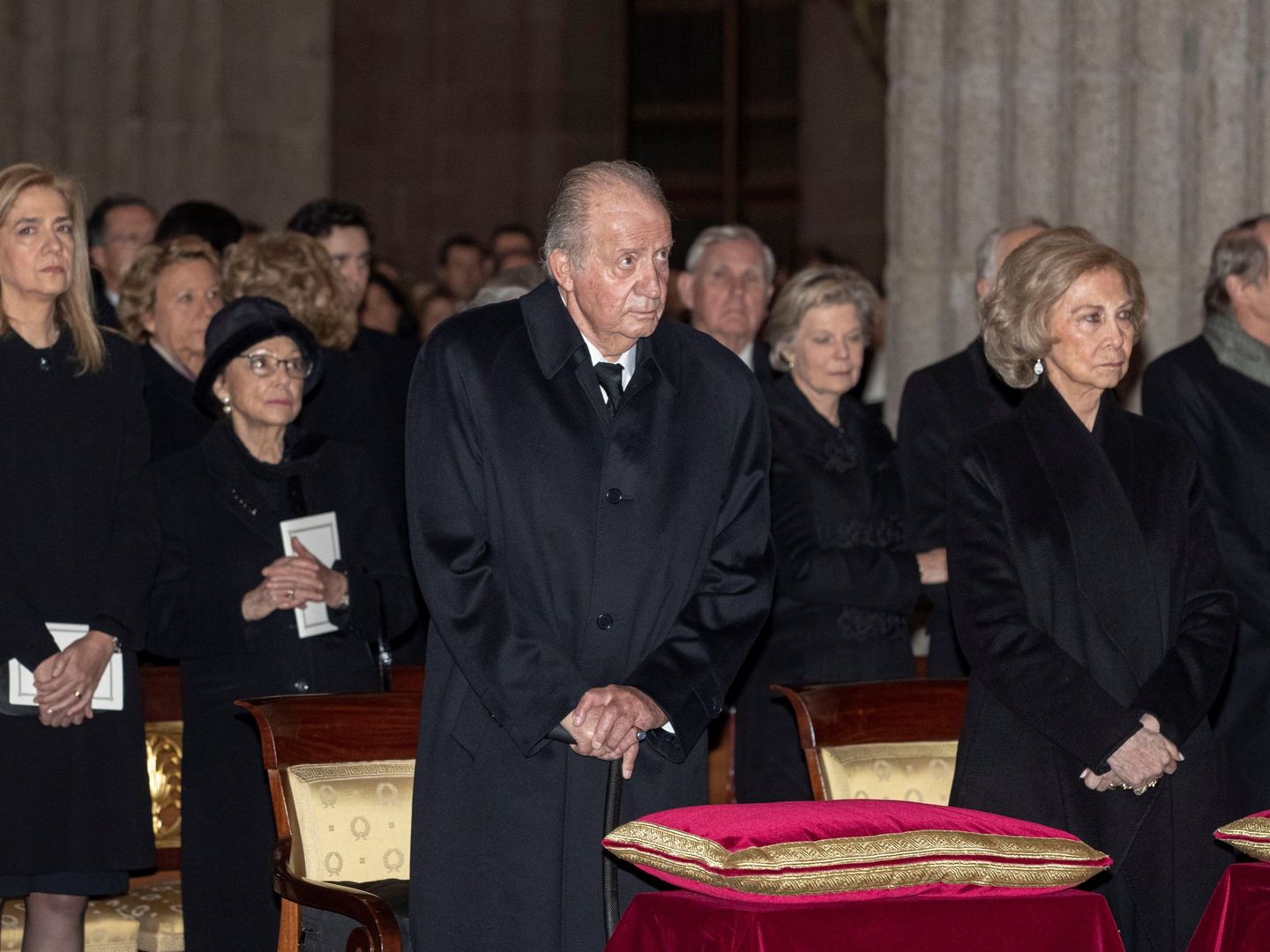 El rey Juan Carlos, en el funeral de la infanta Pilar, el pasado enero. (EFE)