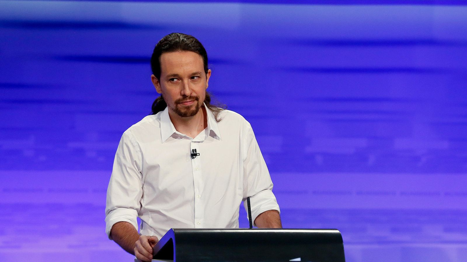 Foto: El candidato de Podemos a la Presidencia del Gobierno, Pablo Iglesias, en el debate organizado por 'El País'. (Efe) 