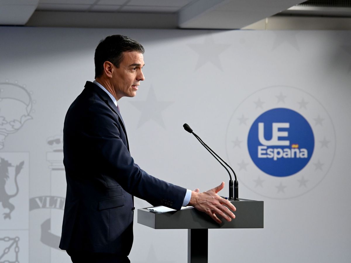 Foto: Rueda de prensa del presidente del Gobierno, Pedro Sánchez. (EFE)