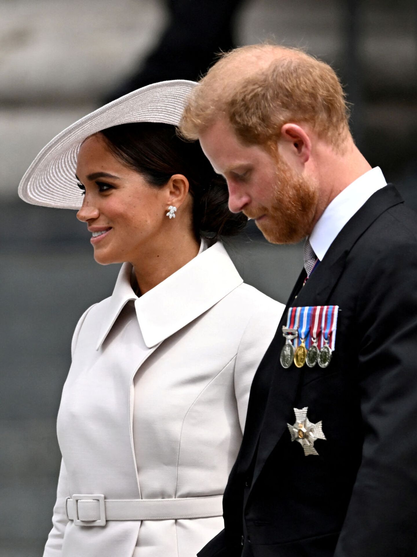 Los duques de Sussex, en el Jubileo de Platino de la reina Isabel II. (Reuters/Martinez)