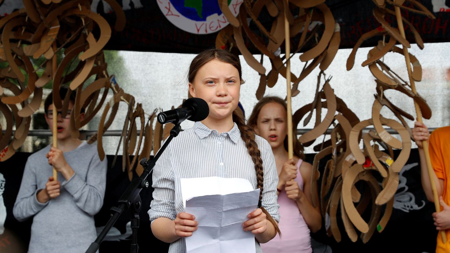 Greta Thunberg, en un protesta en Viena. (Reuters)
