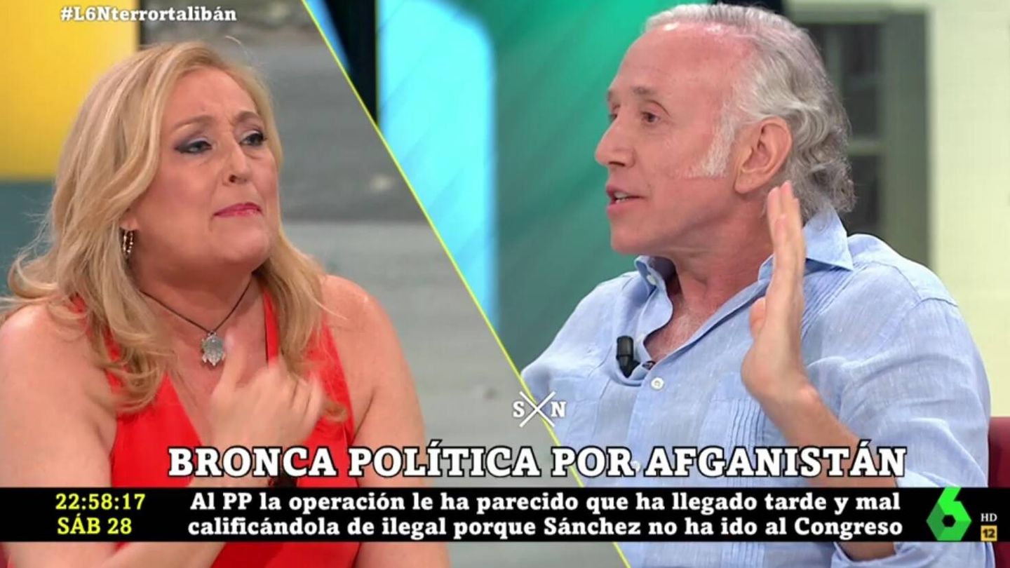 Elisa Beni y Eduardo Inda, en 'La Sexta noche'. (Atresmedia).