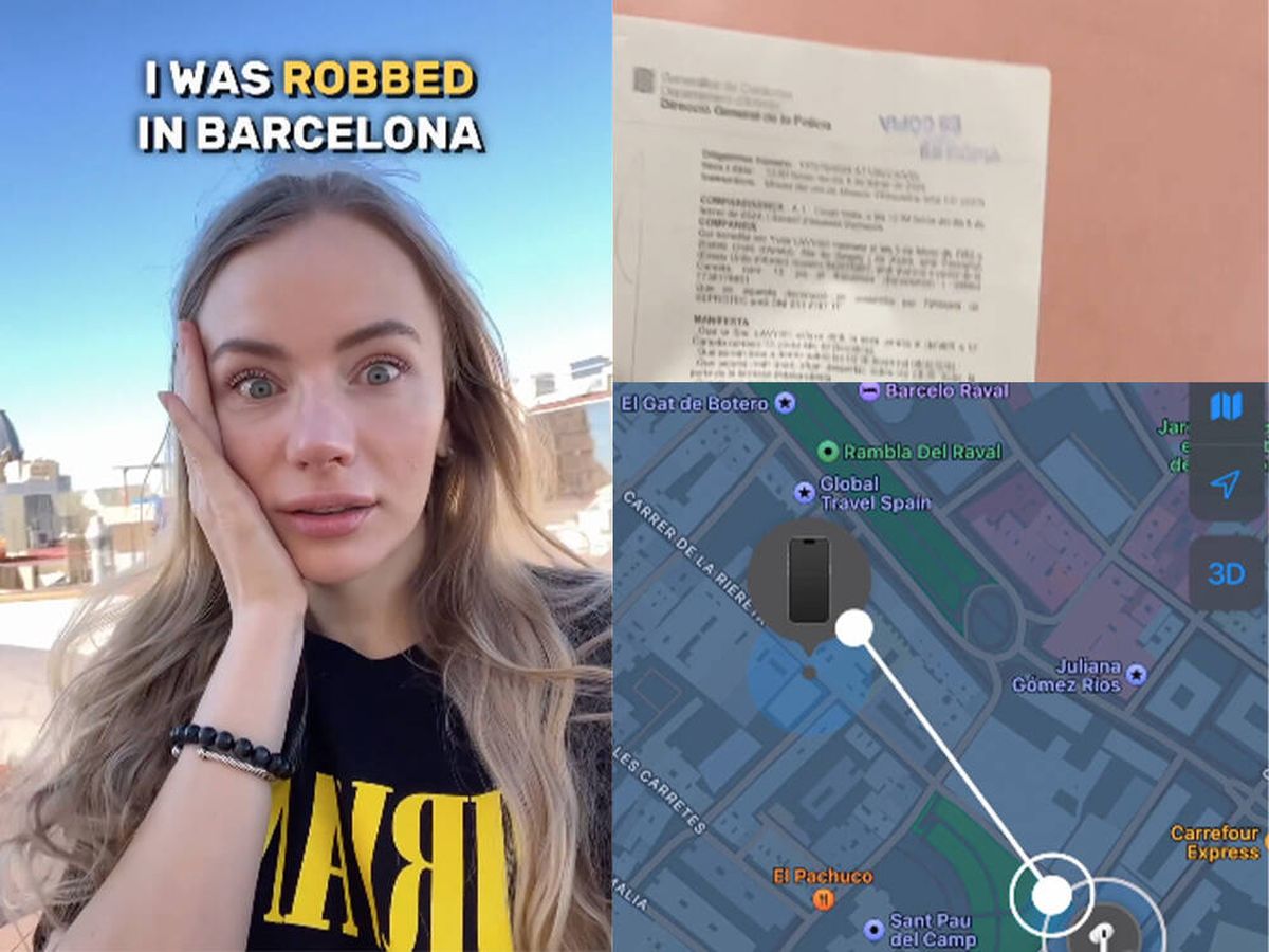 Foto: Una estadounidense sufre un robo en Barcelona y alucina con la 'impasibilidad' de la Policía (TikTok: @yulitrips)