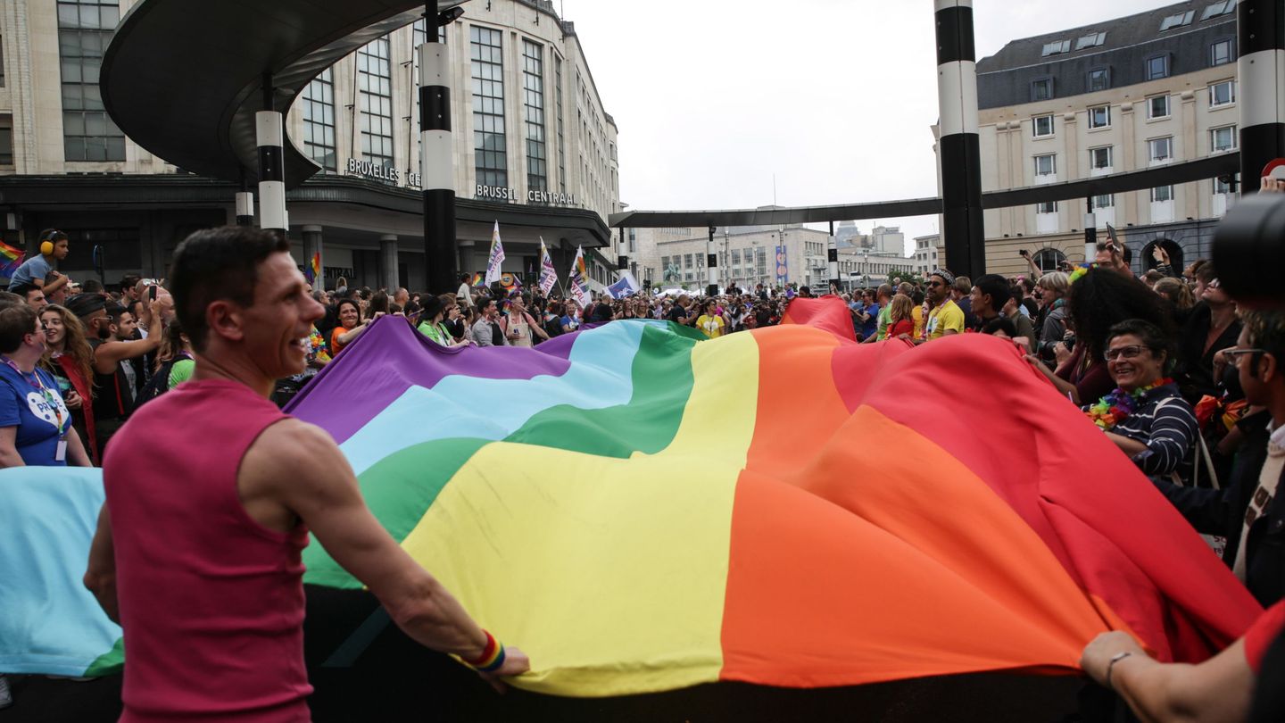 Manifestación del Día del Orgullo en Bruselas. (EFE)