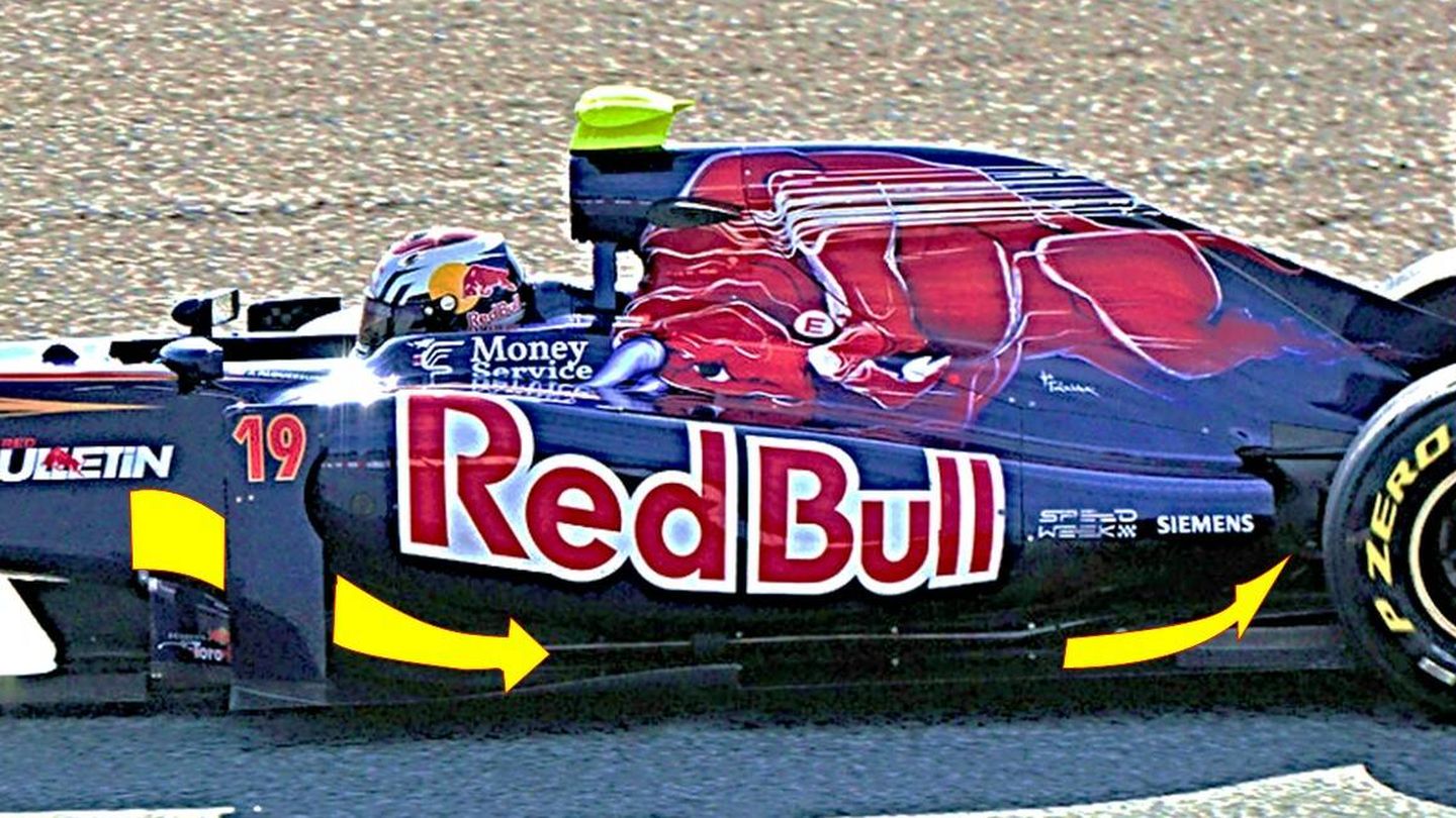 Toro Rosso rescató hace diez años el canal de aire paralelo. (Red Bull)