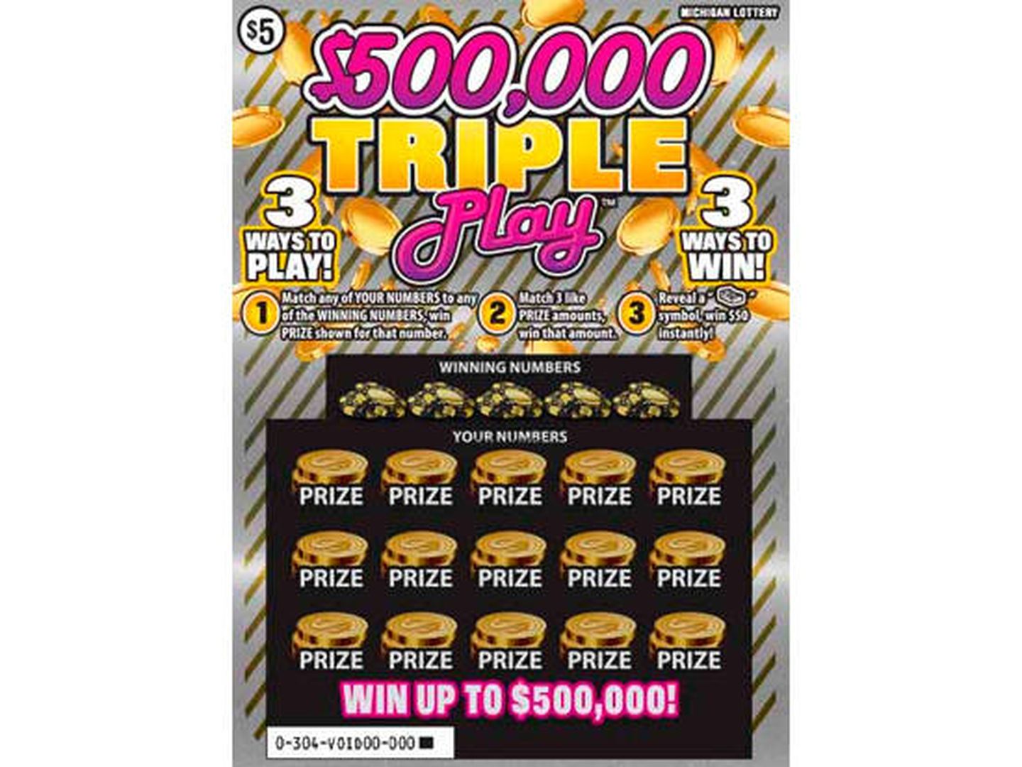 El rasca y gana 'Triple Pay' con el que Linda ganó medio millón (Foto: Michigan Lottery)