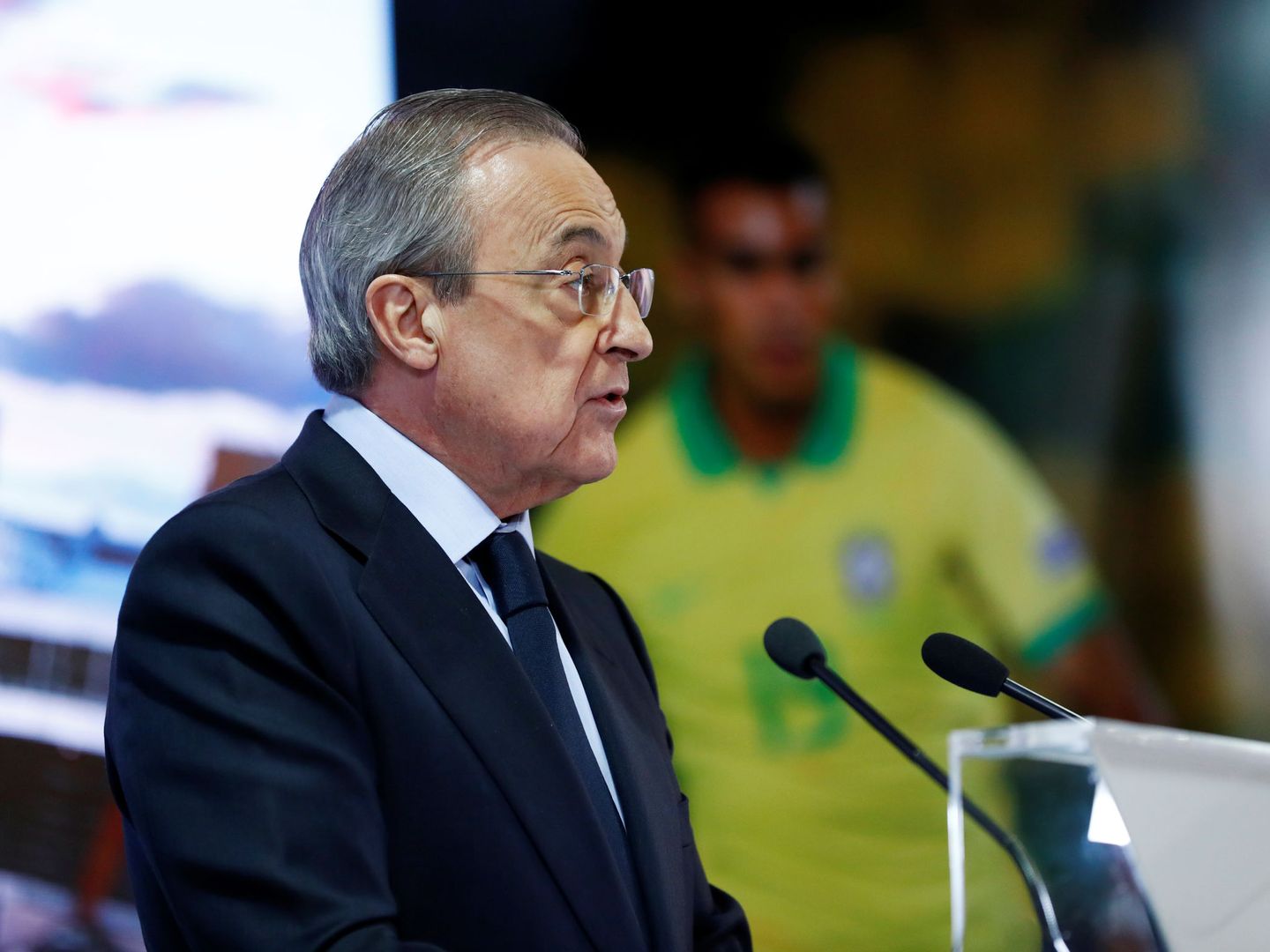 El presidente del Real Madrid, Florentino Pérez, en un acto del club. (EFE)