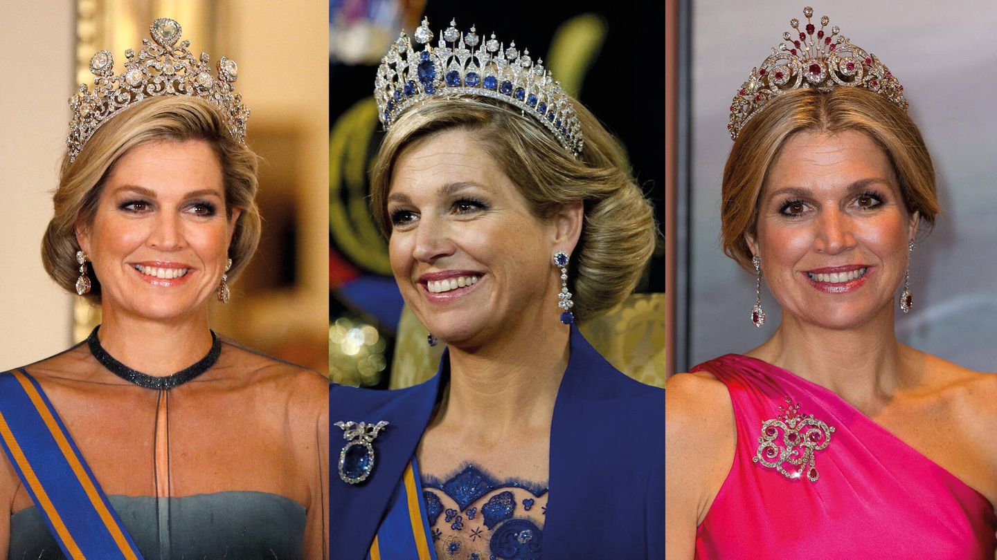 La tiara Stuart, la de zafiros y la del pavo real. (Reuters/EFE/Reuters)