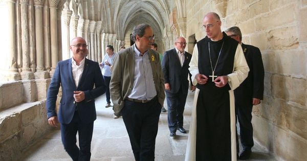 Foto: Presidente Quim Torra visita monasterio de Poblet. (EFE)
