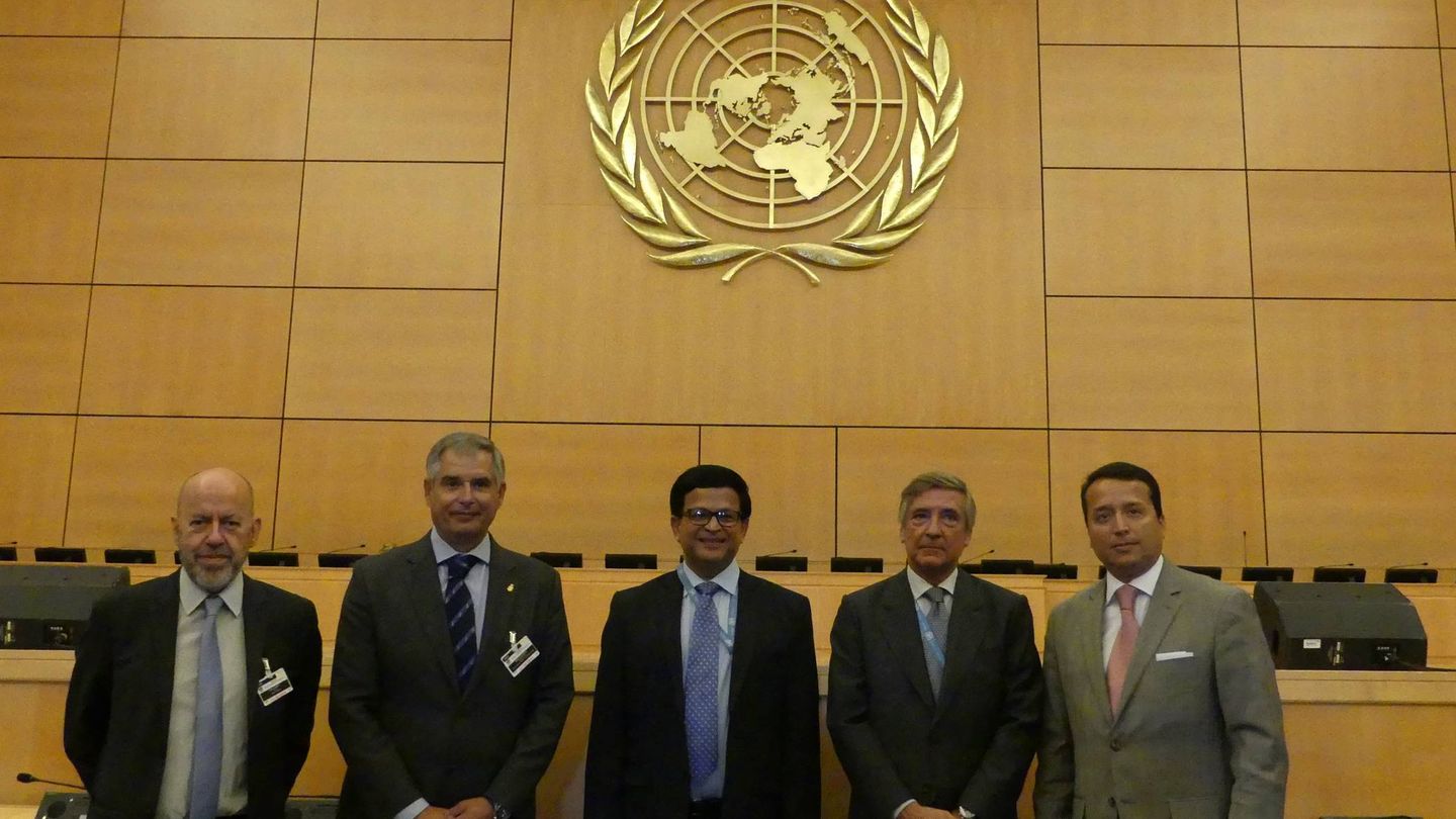 En la sede de la ONU en Ginebra. 