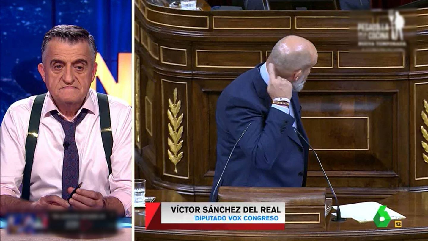 Víctor Sánchez del Real, señalándoles su nuca. (Atresmedia)