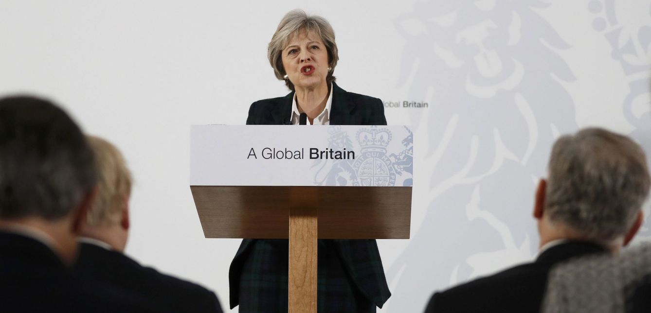 Foto: La primera ministra británica, Theresa May, durante su discurso en Lancaster House, Londres. (Reuters)