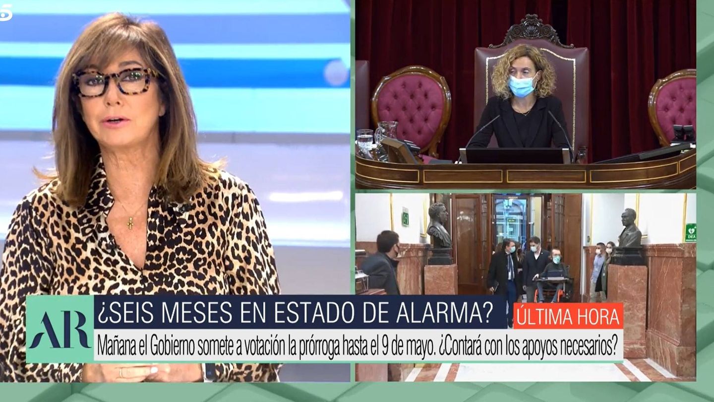 Ana Rosa Quintana, en su programa de Telecinco. (Mediaset)