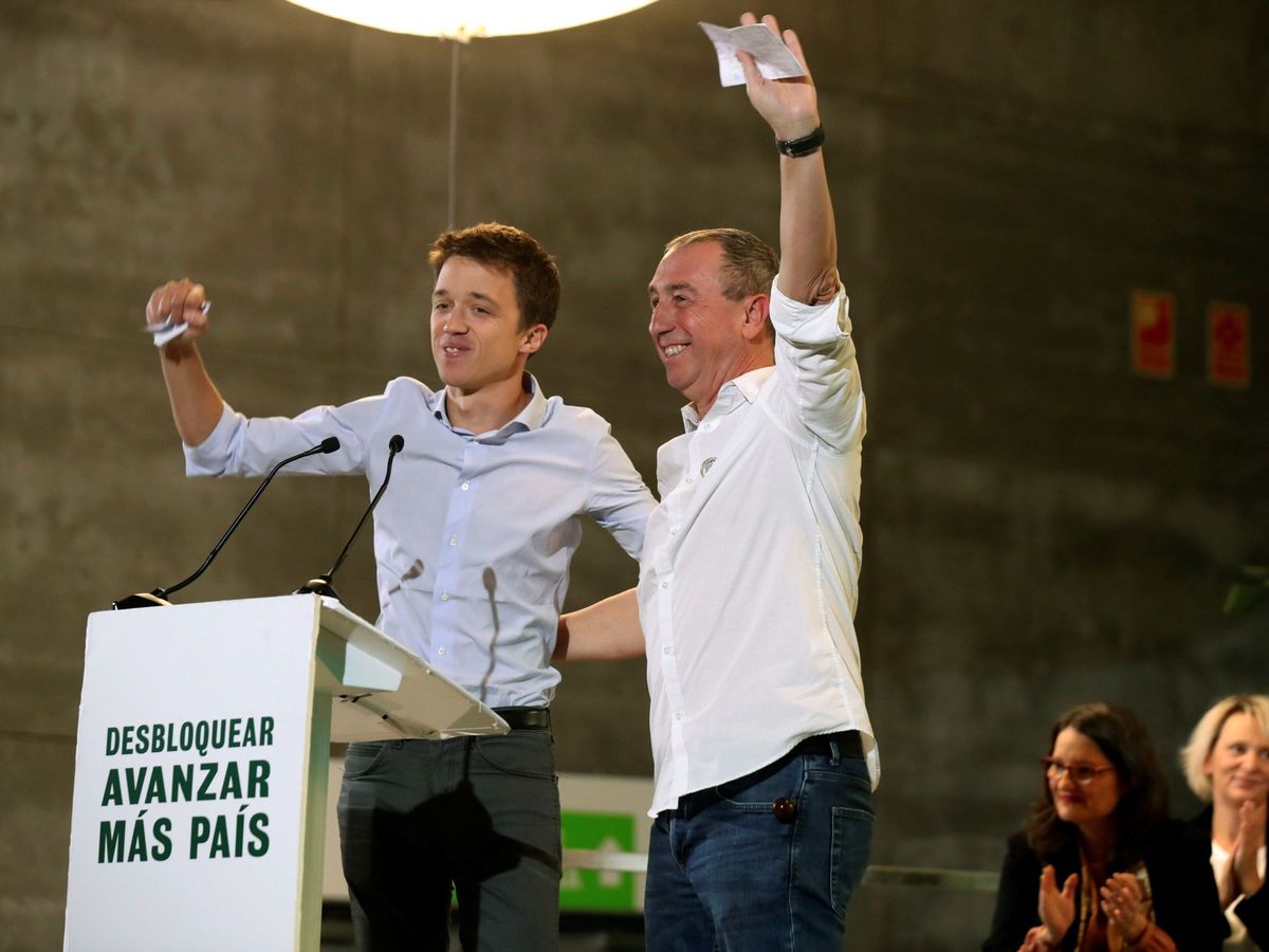 Foto: Íñigo Errejón y Joan Baldoví, en la campaña de generales de 2019. (EFE)
