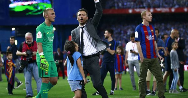 Foto: Luis Enrique celebra la Copa del Rey en Madrid | Reuters