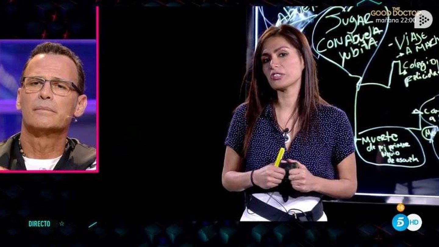 Carlos Lozano responde a Miriam Saavedra en 'GH VIP 6'. (Telecinco)