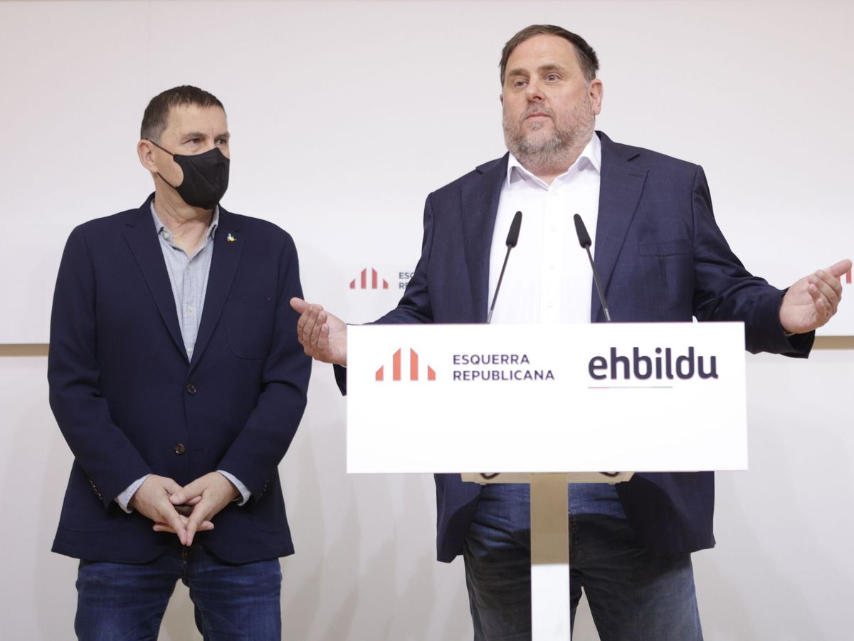 Foto: Los líderes de ERC y EH Bildu, Oriol Junqueras. (EFE/García)