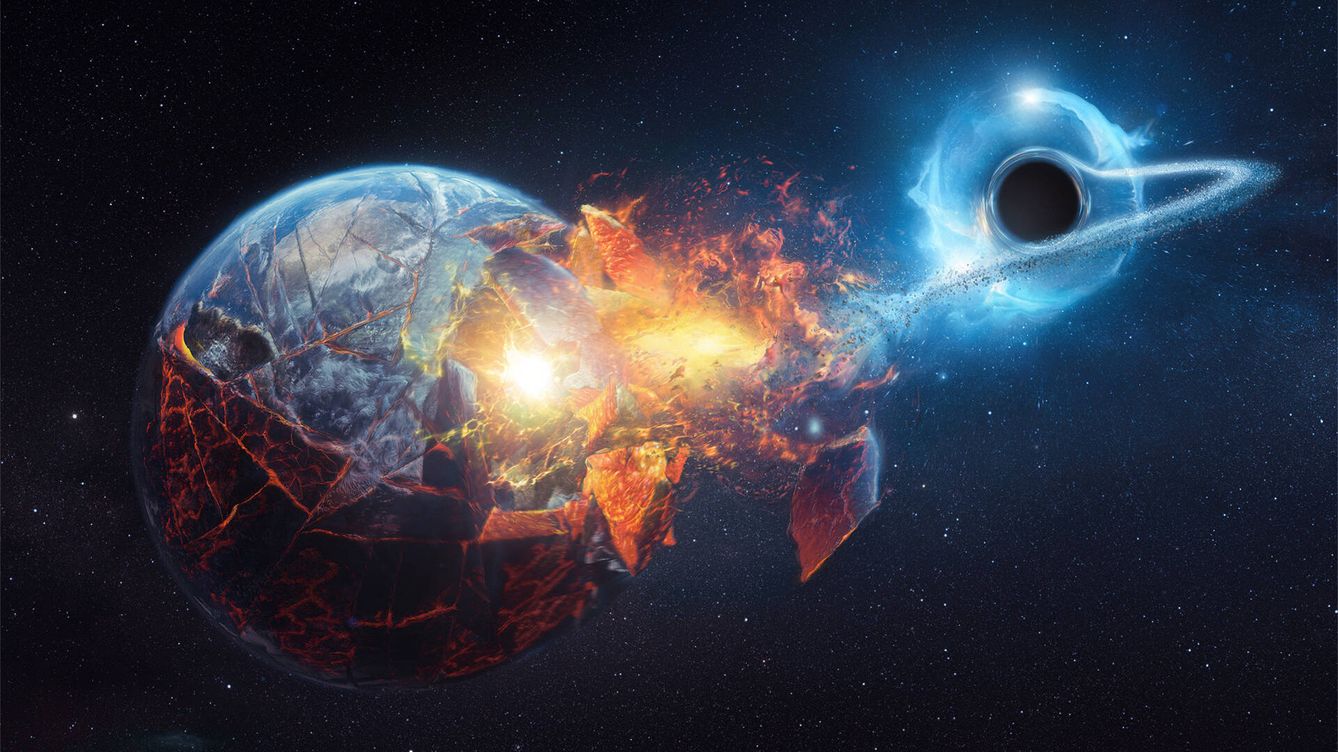 Foto: Un agujero negro destruyendo la Tierra. (@hipydeus/CC)