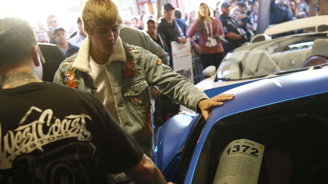 Foto: Justin Bieber en la subasta de su Ferrari (Gtres)