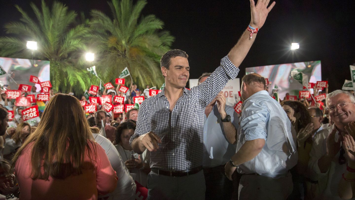 Pedro Sánchez, durante la campaña. (EFE)