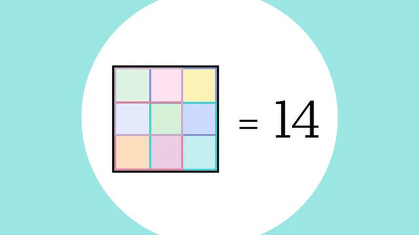 El número total de cuadrados es de 14