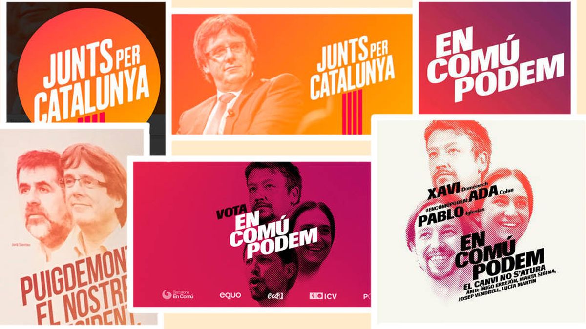 Junts Per Catalunya, la lista de Puigdemont, 'copia' el cartel a los 'comunes' de Domènech