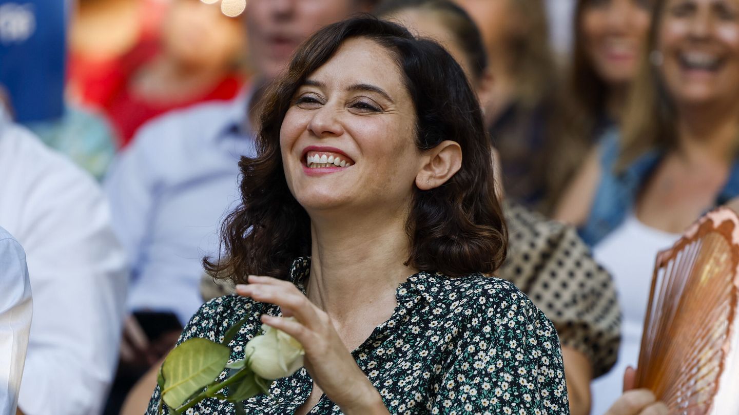 Isabel Díaz Ayuso, en el acto de inicio de campaña de las elecciones generales del 23-J del PP. (EFE/Juanjo Martín)