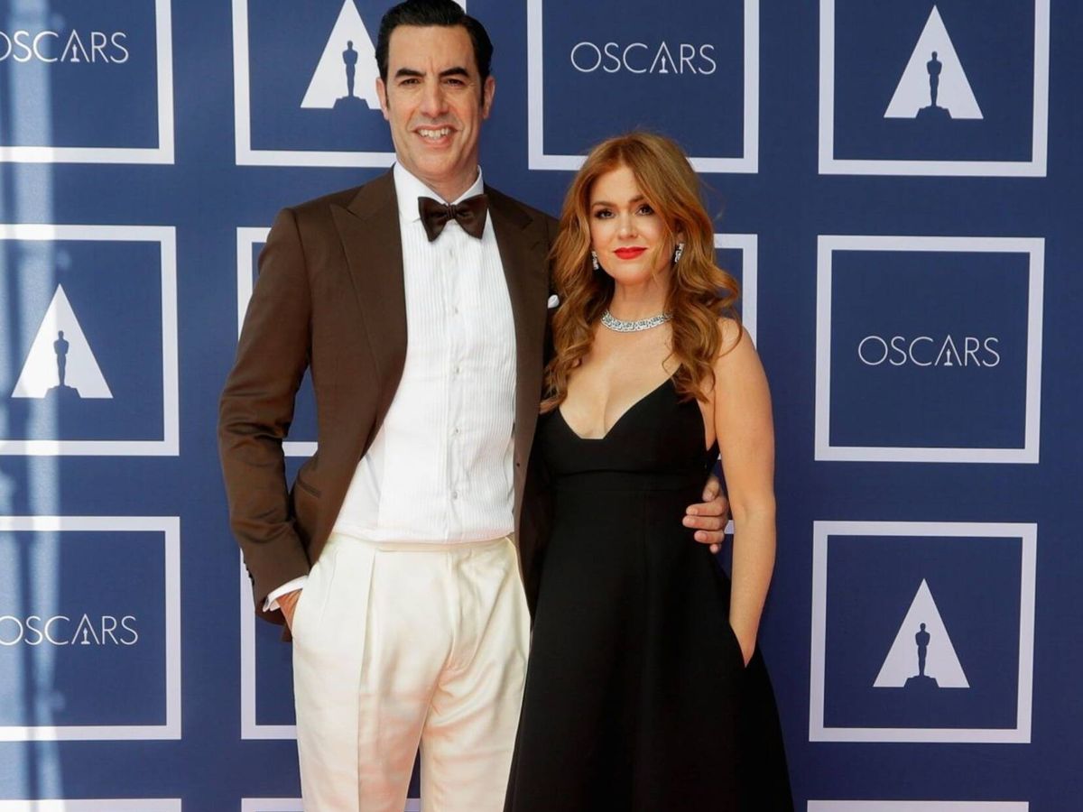 Foto: Isla Fisher y Sacha Baron Cohen en una fiesta por los Oscar en Sidney, Australia. (Reuters)