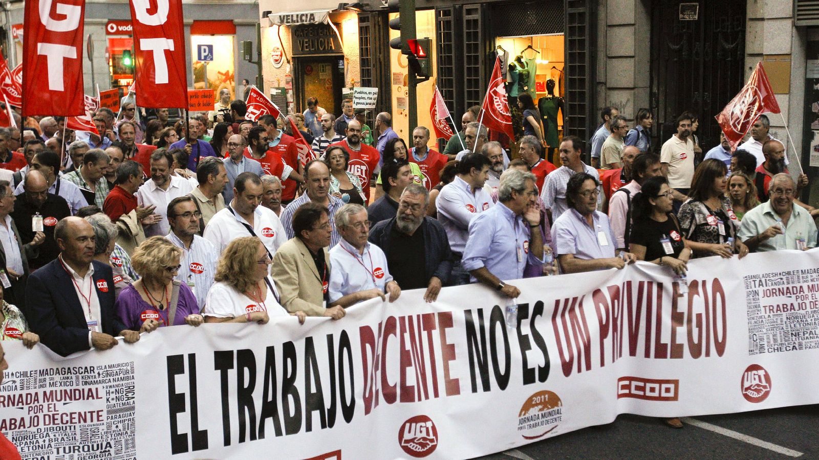 Foto: Manifestación de los sindicatos con motivo del Día Mundial del Trabajo.