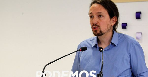 Foto: El secretario general de Podemos, Pablo Iglesias, durante una rueda de prensa en la sede de Princesa 2. (EFE)
