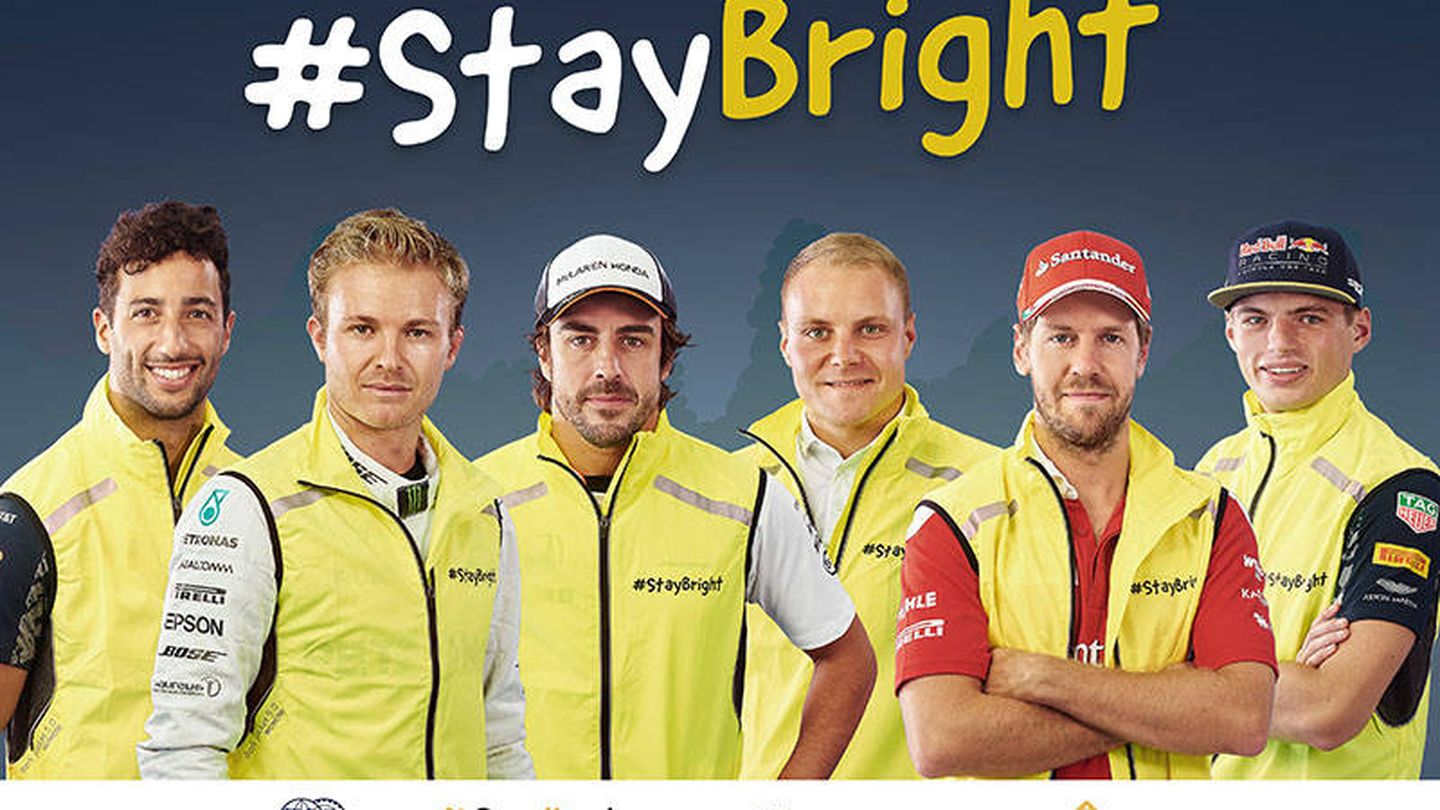 El #StayBright de la FIA, con Vettel entre uno de sus protagonistas.