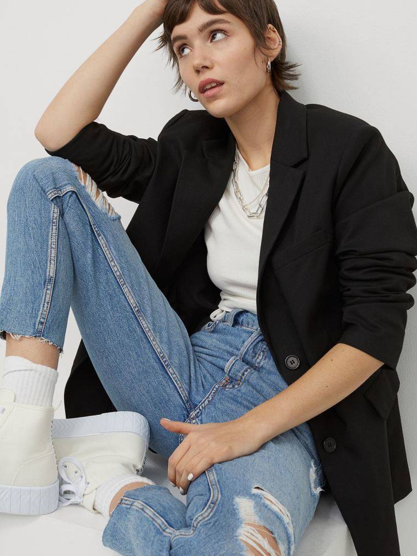 Los jeans de HyM que tiene la influencer Rocío Osorno. (Cortesía)