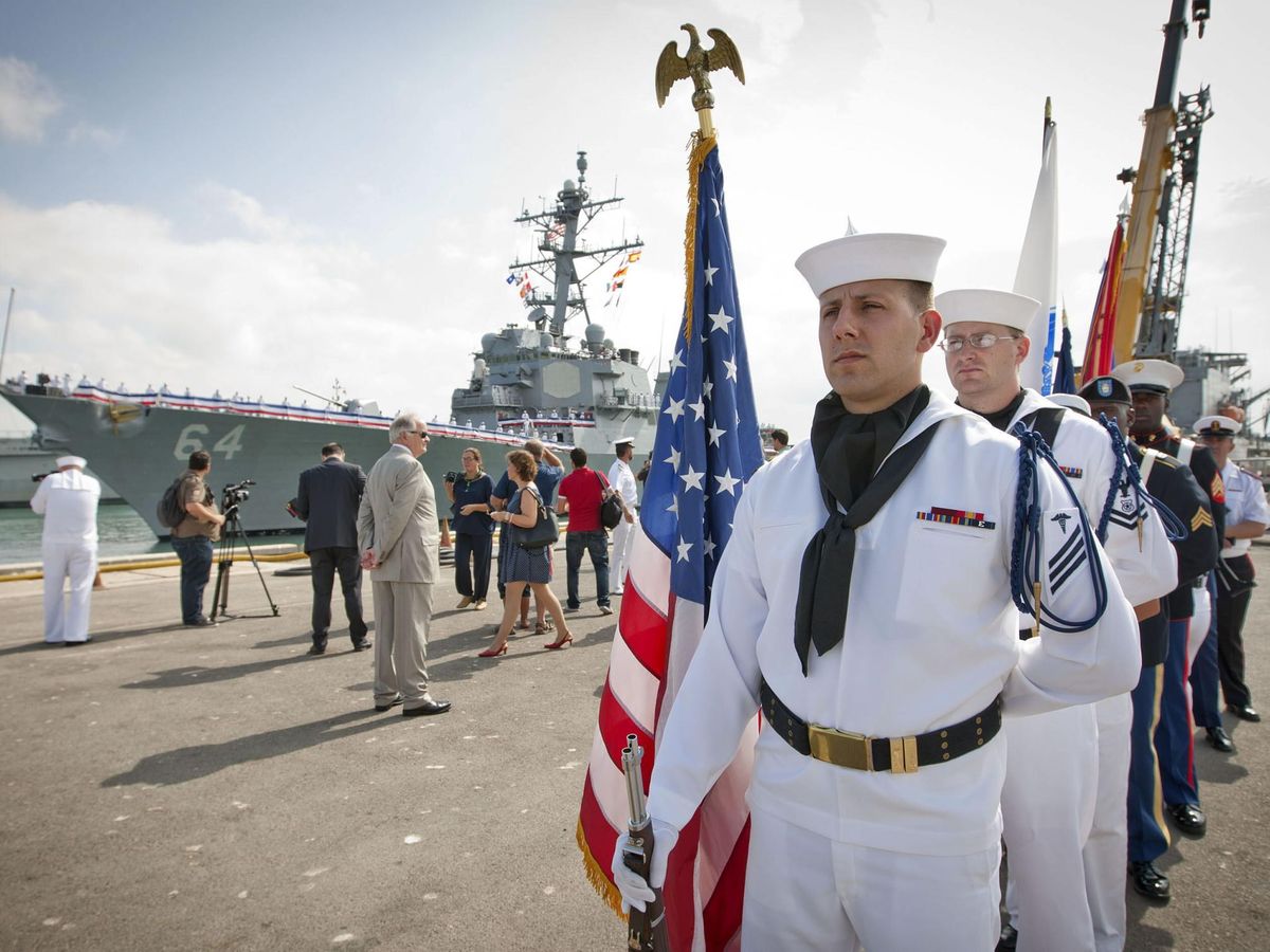 Foto: Miembros de la fuerza naval estadounidense en la base naval de Rota. (EFE)
