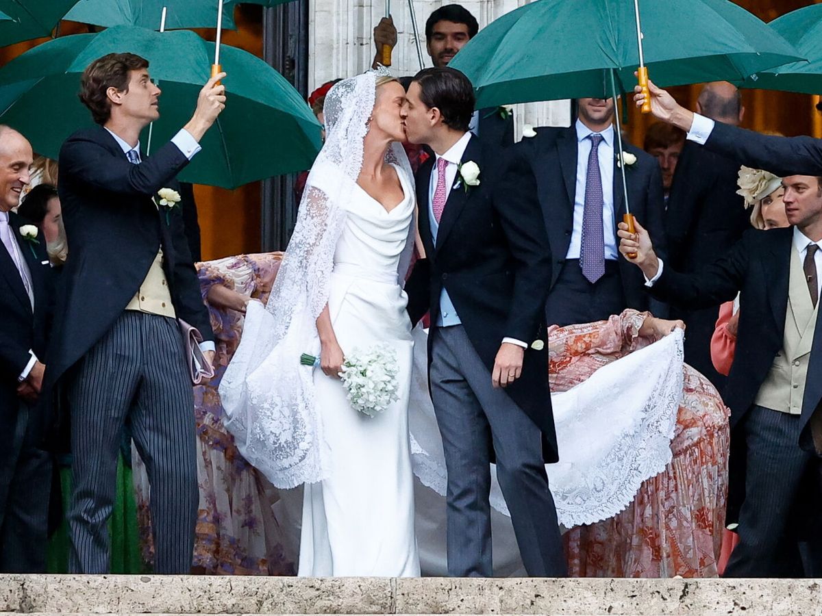 Foto: María Laura de Bélgica y William Isvy, recién casados. (EFE/Stephanie Lecocq)