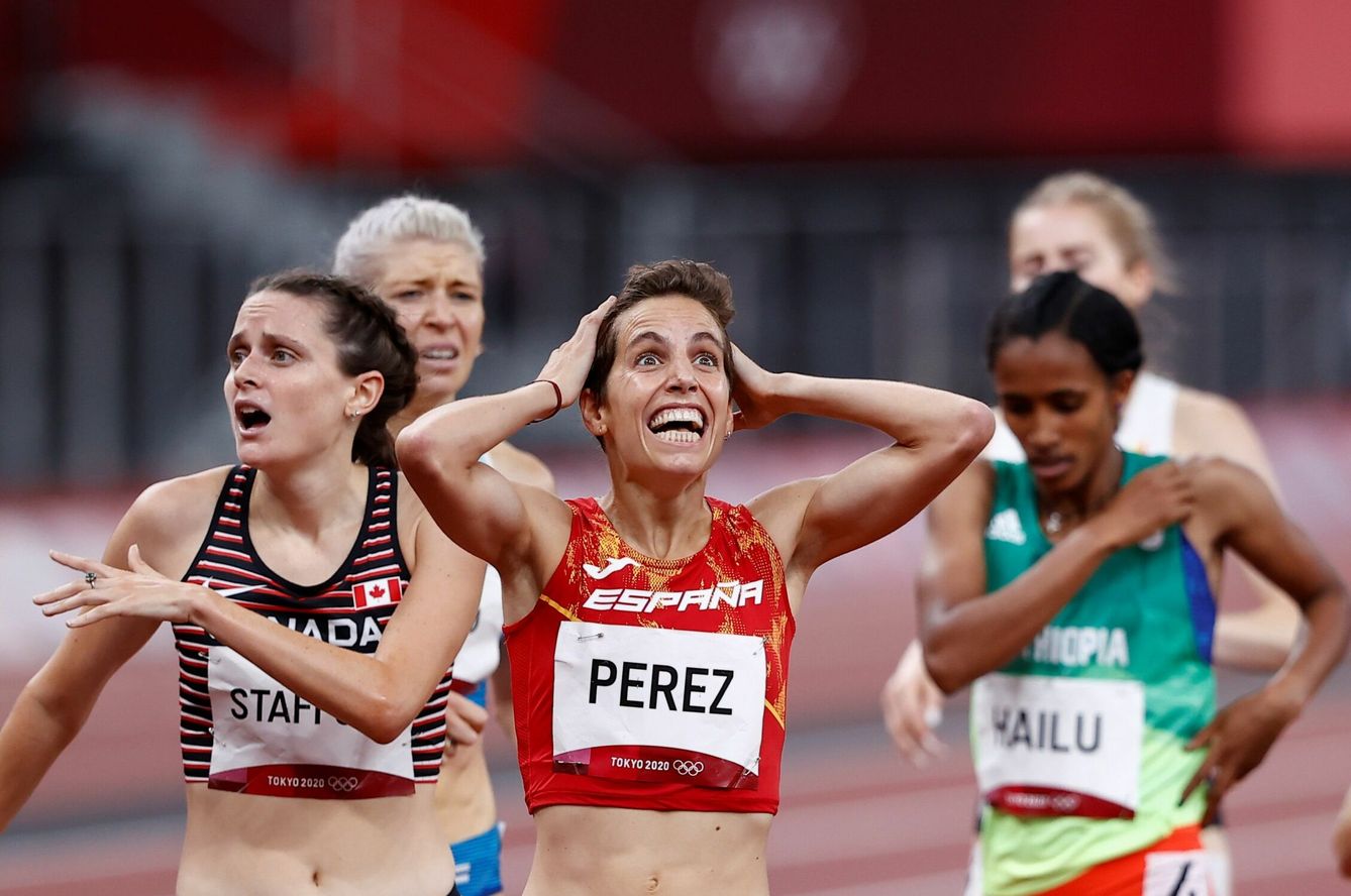 La reacción de Marta Pérez tras meterse en la final del 1.500. (EFE)