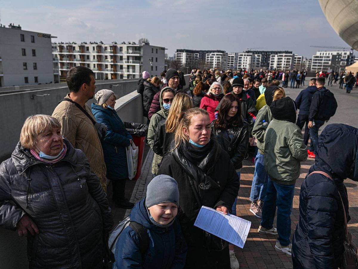 Foto: Refugiados ucranianos en Polonia, el 16 de marzo. (Getty/Omar Marques)