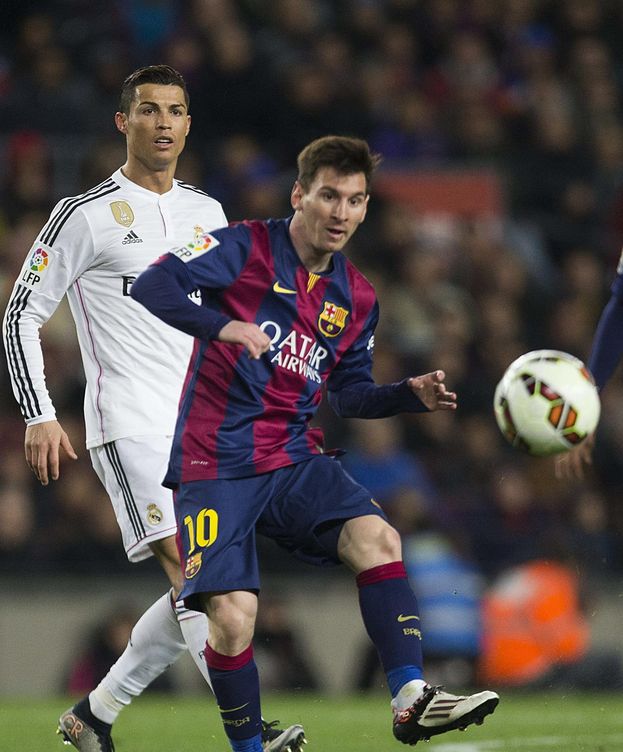Foto: Messi y Ronaldo en un partido de esta temporada.