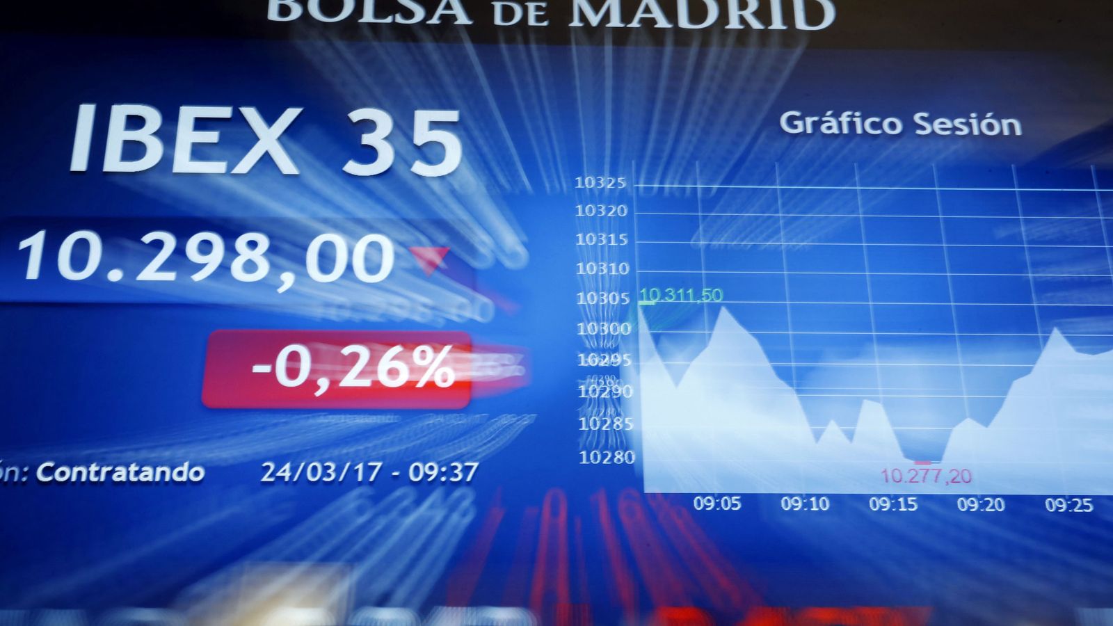 Foto: Panel en la Bolsa de Madrid. (EFE)