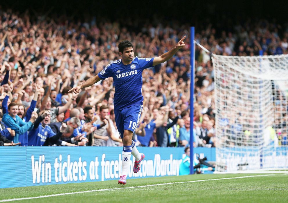 Foto: Diego Costa celebra el gol marcado al Aston Villa (EFE)