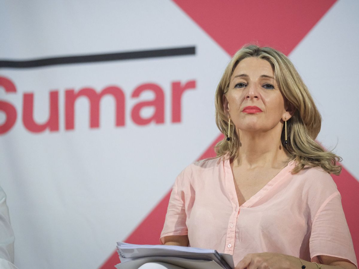 Foto: La vicepresidenta segunda, Yolanda Díaz, durante un acto en Las Palmas de su proyecto Sumar. (EFE/Ángel Medina G.)