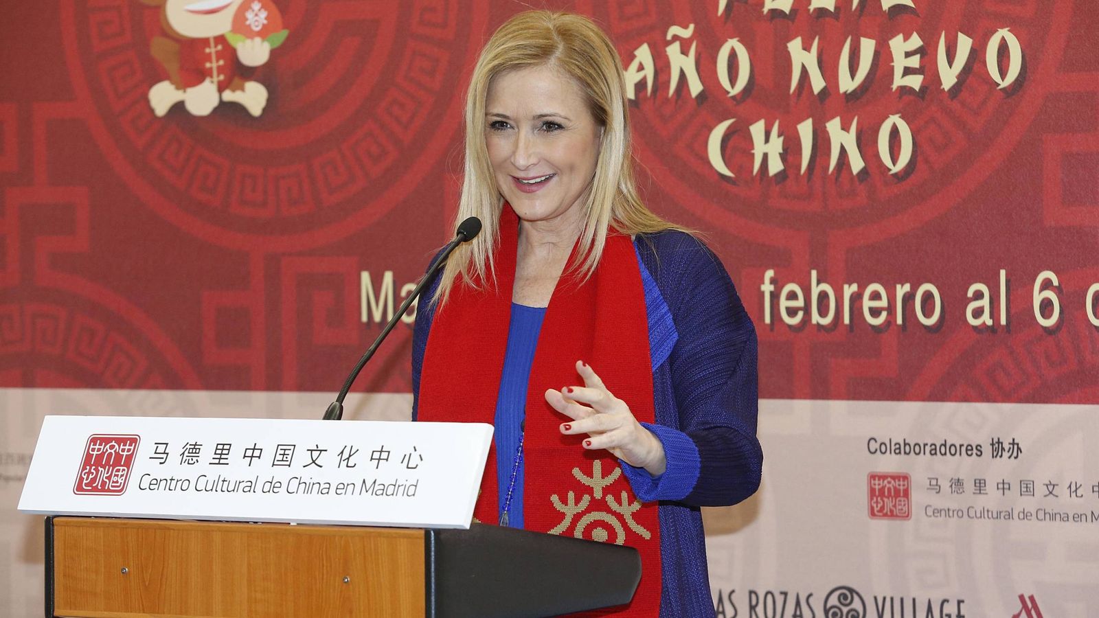 Foto: La presidenta Cristina Cifuentes, el año pasado en la presentación del año chino