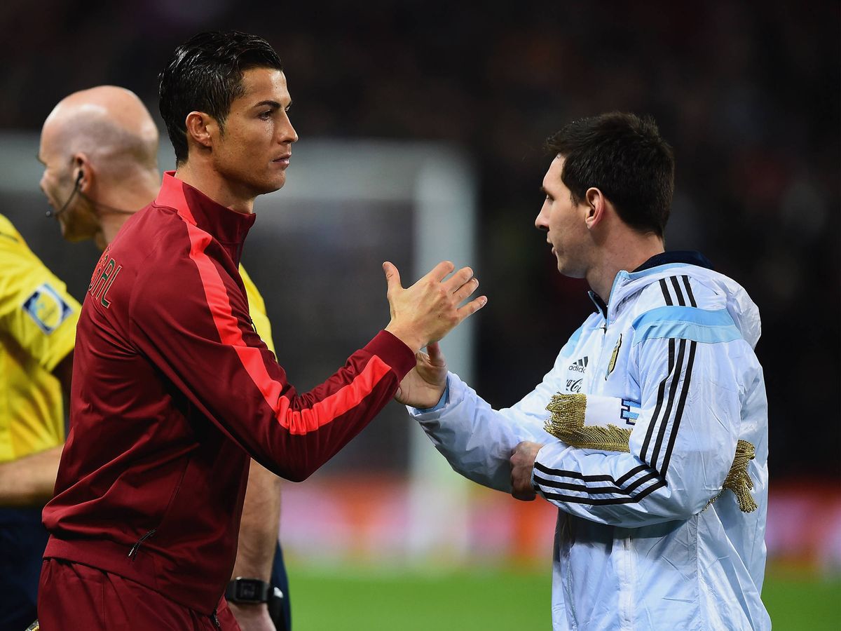 Foto:  Ronaldo y Messi, en un amistoso Portugal-Argentina. (Getty)