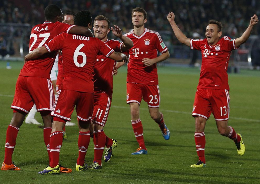 Foto: Los jugadores celebra el segundo gol del Bayern (Efe).