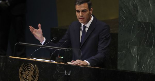 Foto: El presidente del Gobierno español, Pedro Sánchez, durante su intervención ante la Asamblea General de Naciones Unidas. (EFE)