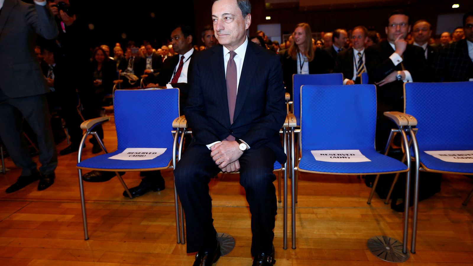 Foto: El presidente del BCE, Mario Draghi, en un acto celebrado en Fráncfort a comienzos de mayo./REUTERS