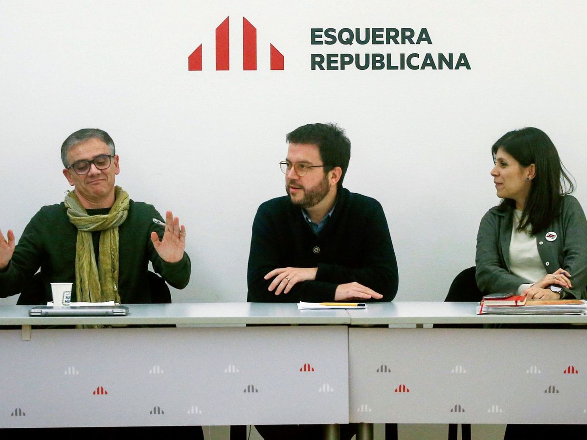 Foto: Marta Vilalta, Josep Maria Jové y Pere Aragonès. (EFE)