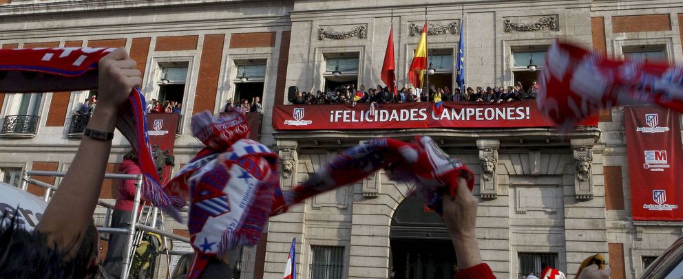 Celebración de la victoria del Atlético de Madrid en la Liga Europa en 2010. (Efe)