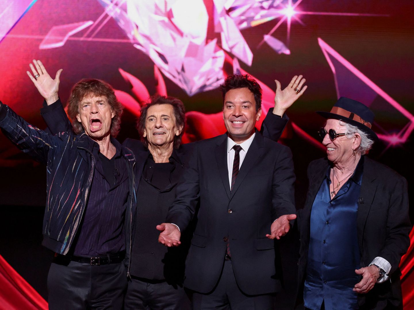 Los Rolling Stones con Jimmy Fallon. (Reuters)