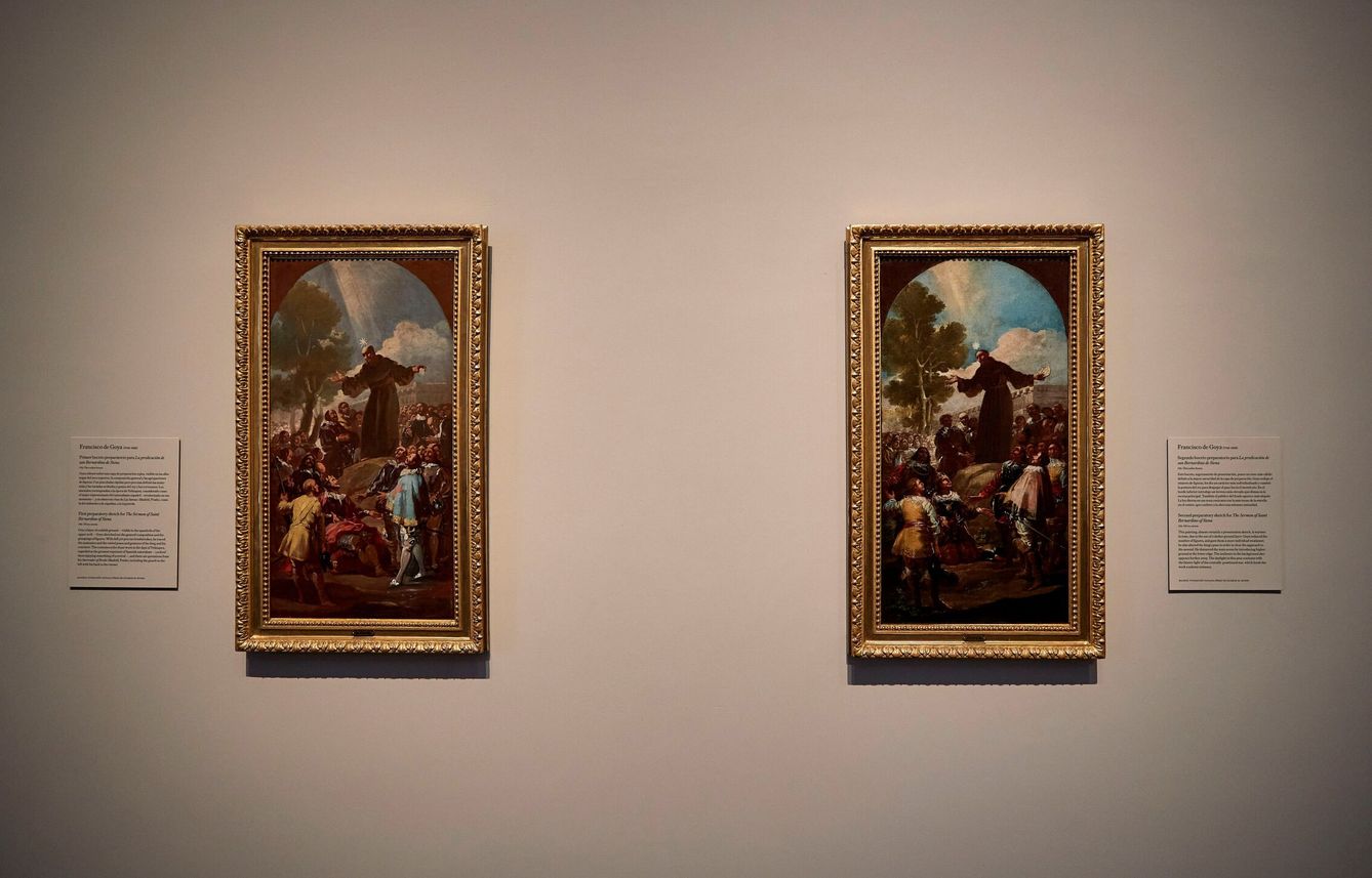 Los bocetos que Goya hizo para la competición de San Francisco el Grande. (EFE) 