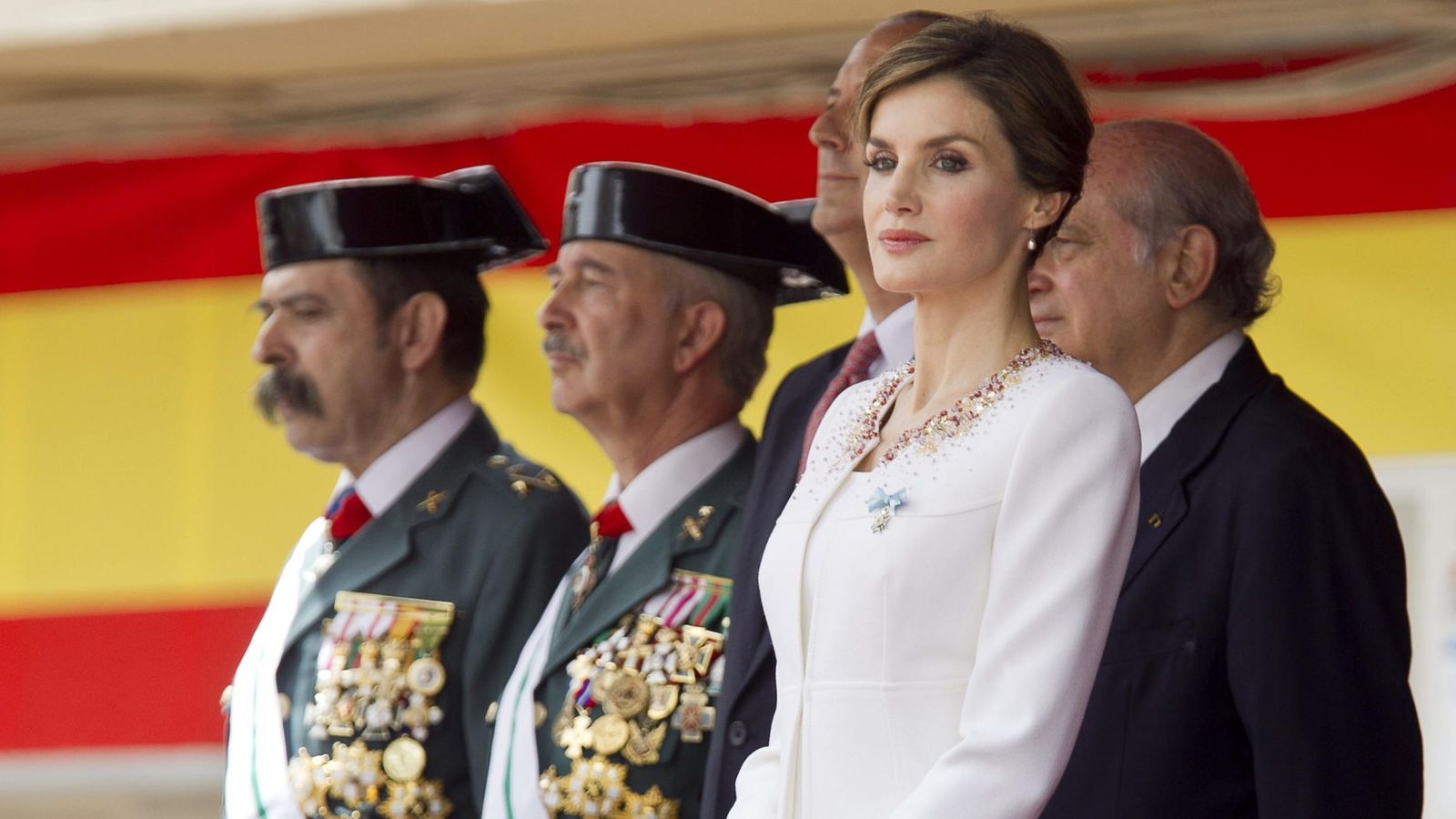 Foto: La reina Letizia, durante el acto de reconocimiento a la labor desarrollada por la Guardia Civil en el País Vasco. (Efe)